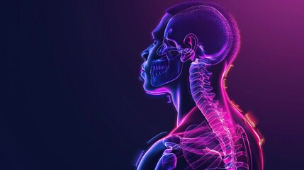 A detailed Xray of an athletes shoulder