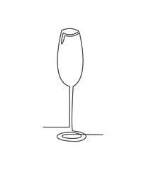  Drinking glass with drink online continuous single line art 