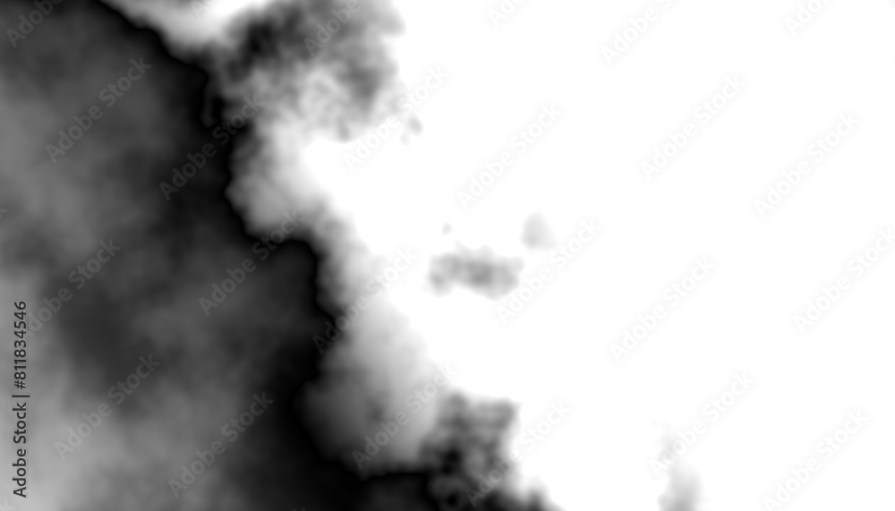 Fototapete black smoke steam isolated transparent background. fog and mist effect for text or space. overlay wi