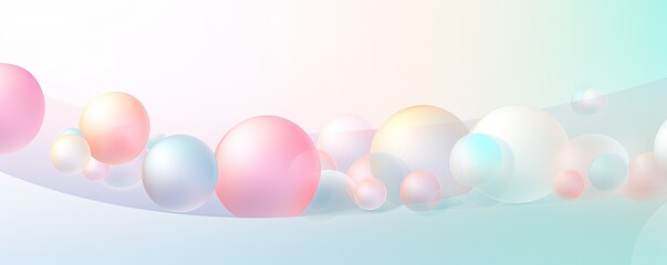 Soft Hues Meet Geometric Charm: Pastel Spheres Floating in Dreamy Space Banner