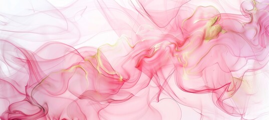 Abstract fluid art in pink and gold, liquid ink painting  (kitchen glass)
