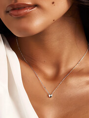 attractive woman neck wearing a jewelry necklace