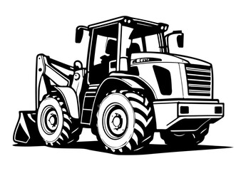 Naklejka premium Construction loader, showcasing the robust design of this heavy machinery. Ideal for construction, vector illustration against white background