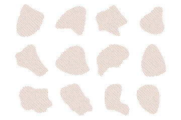 Blobs Fluid Shapes with Zig Zag Lins Set pictogram symbol visual illustration Set