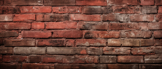 Obraz premium Rustic Red Brick Wall Texture with Varying Shades and Patterns, Ideal for Backgrounds