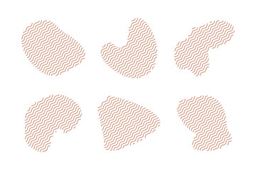 Blobs Fluid Shapes with Zig Zag Lins Set pictogram symbol visual illustration Set