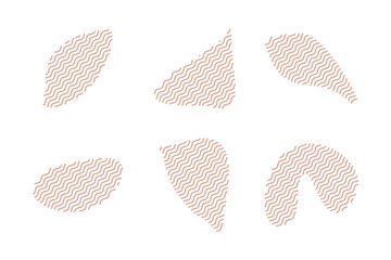 Blobs Fluid Shapes with Zig Zag Lins Set pictogram symbol visual illustration Set