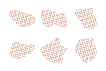 Blobs Fluid Shapes with Zig Zag Lins Set pictogram symbol visual illustration Set