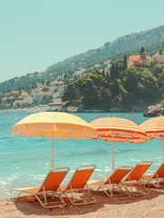 sunshine retro beach vacation French riviera