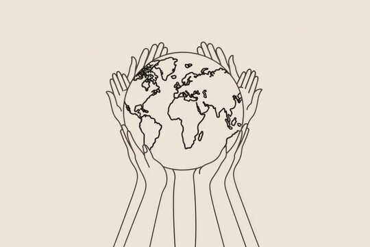  line drawing of world unity and peace 