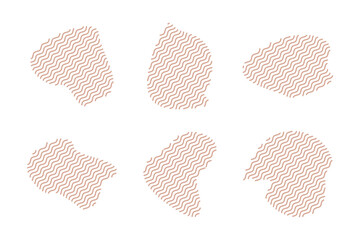 Blobs Fluid Shapes with Zig Zag Lins Set pictogram symbol visual illustration Set
