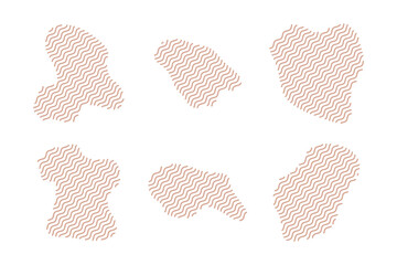 Blobs Fluid Shapes with Zig Zag Lins Set pictogram symbol visual illustration Set