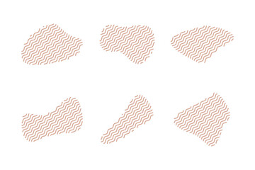 Blobs Fluid Shapes with Zig Zag Lins Set pictogram symbol visual illustration Set