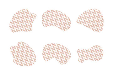 Blobs Fluid Shapes with Zig Zag Lins Set pictogram symbol visual illustration Set