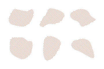 Blobs Fluid Shapes with Zig Zag Lins Set pictogram symbol visual illustration Set
