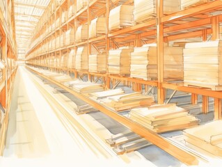 massive warehouse with automated sorting systems