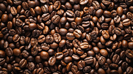 Fototapeta premium Roasted coffee beans in a pile
