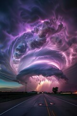 Superzelle / Gewitterfront mit vielen Blitzen, Wetterfotografie 