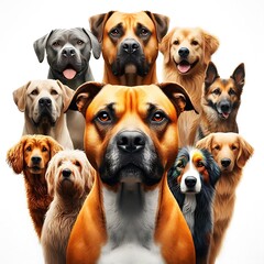 Many dogs looking at the camera image art harmony card design illustrator