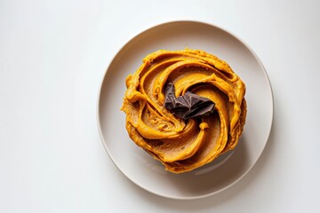 Fototapeta premium Delicious Pumpkin and Intense Chocolate Frosting for Fall Treats