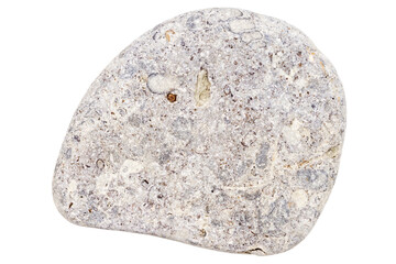 Top view of single gray pebble