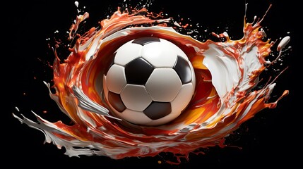 A football spinning, with a sense of fluid motion and energy
