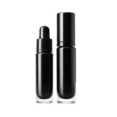 Obraz premium black serum bottle on Isolated transparent background png. generated with AI