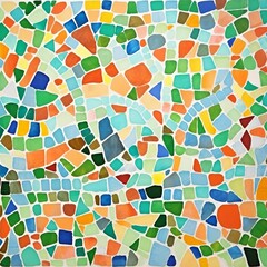 mosaic of recycled materials forming an abstract pattern