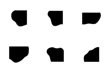Liquid and fluid shape Corners Geomatric pictogram symbol visual illustration Set