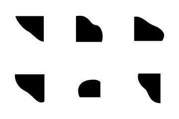 Liquid and fluid shape Corners Geomatric pictogram symbol visual illustration Set
