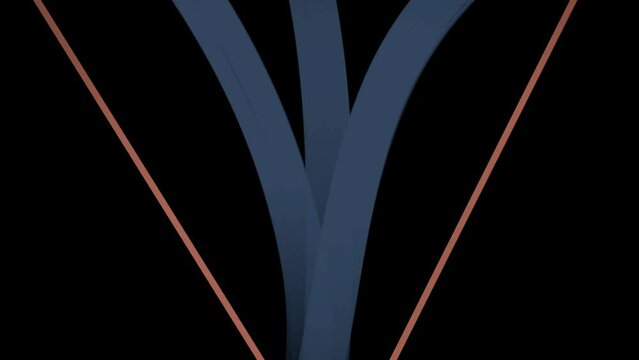 Abstraction in the form of stripes directed in a single direction with a narrowing downward, forms a dark stylized animation.