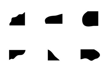 Liquid and fluid shape Corners Geomatric pictogram symbol visual illustration Set