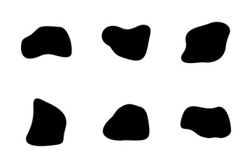 Abstract Blobs liquid and fluid shape pictogram symbol visual illustration Set