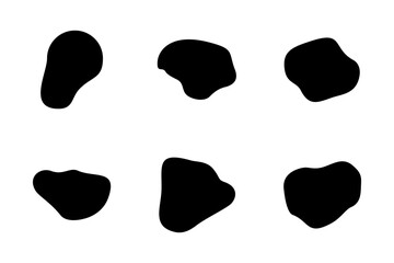 Abstract Blobs liquid and fluid shape pictogram symbol visual illustration Set