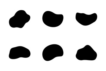 Abstract Blobs liquid and fluid shape pictogram symbol visual illustration Set