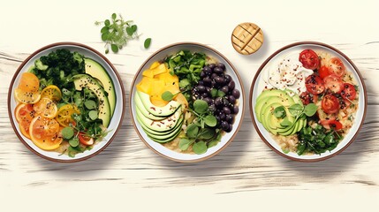 Plant-based meals design of nutrition theme watercolor complementary color Scheme, hyper detail with clean focus