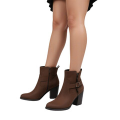 brown woman boots on Isolated transparent background png. generated with AI