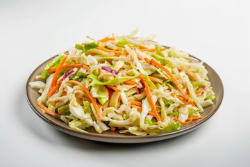 Fresh Green Cabbage and Carrot Coleslaw with Tangy Dressing