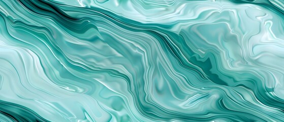 Abstract turquoise marble texture background with smooth wavy lines, elegant and modern design. Seamless loop repeatable patterns. 