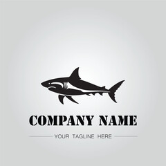 Shark silhouette illustration design for company logo vector image on the white background	

