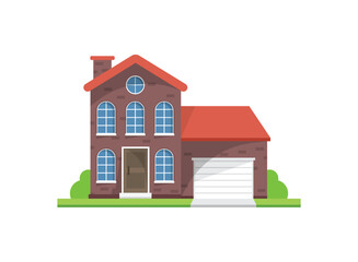 House icon in flat style. Home vector illustration on isolated background. Apartment building sign business concept.