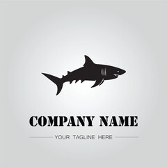 Shark silhouette illustration design for company logo vector image on the white background	
