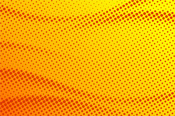 Dotted halftone pattern on gradient yellow orange background. Abstract retro pop art texture for presentation, wallpaper, flyer, banner, poster, banner, brochure and more.