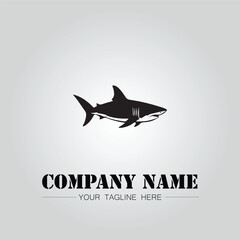 Shark silhouette illustration design for company logo vector image on the white background	

