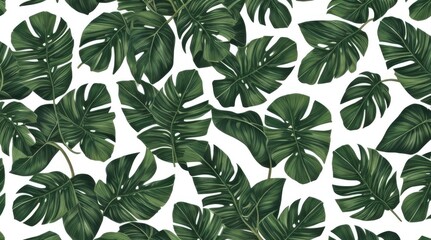 Tropical green leaves background