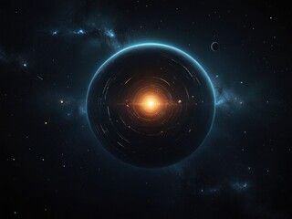 Planets and shining stars galaxy in space