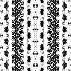 Gray Color Bohemian Pattern. Seamless Stripe Boho Brush. Abstract Wavy Wave. Gray Colour Geometric  Texture. Tribal Geometric Brush. Gray Color Bohemian Batik. Seamless Watercolour Stroke Pattern