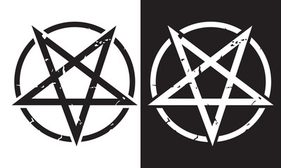 Pentagram Symbol.  isolated on white and black  background. pentagram logo. EPS 10