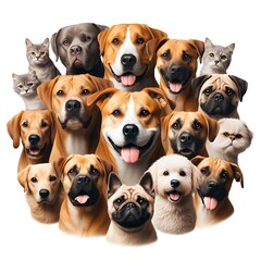 Many dogs and cats image art art has illustrative meaning card design illustrator.