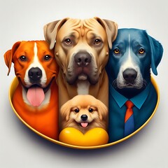 Many dogs in a collar image art lively has illustrative meaning used for printing illustrator.
